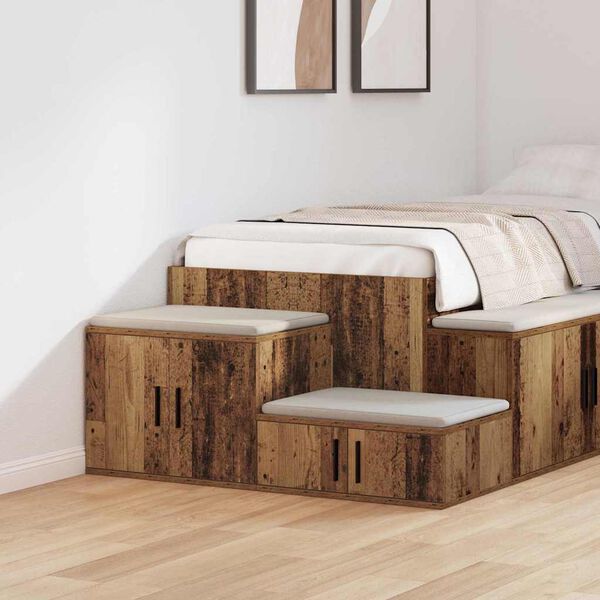 vidaXL Arm&aacute;rio de arruma&ccedil;&atilde;o 2 pcs Madeira antiga 108 x 41 x 40 cm