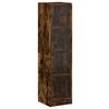 vidaXL Aparador alto c/ portas de vidro 35x37x142 cm carvalho fumado