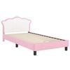 vidaXL Estrutura de Cama Infantil com Cabeceira Rosa 90 x 190 cm PU