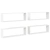 vidaXL Estantes parede c&uacute;bicas 4pcs deriv. madeira 80x15x26,5cm branco
