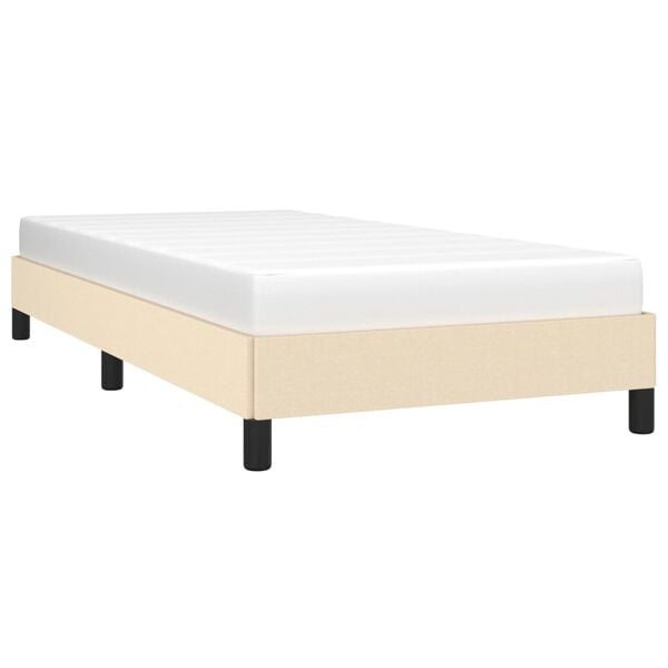 vidaXL Estrutura de cama sem colch&atilde;o 90x190 cm tecido creme