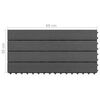 vidaXL Tile de Decking 6 pcs Preto 60 x 30 cm WPC