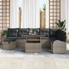 vidaXL Conjunto de Sof&aacute; de Jardim 9 pcs Cinzeto Rattan Sint&eacute;tico