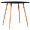 vidaXL Mesa de jantar 90x73,5 cm MDF cor preto e carvalho