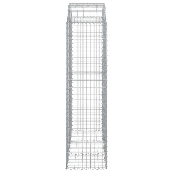 vidaXL Cesto gabião arqueado 150x50x180/200 cm ferro galvanizado
