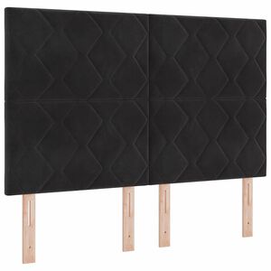 vidaXL Cama Box Spring LED com colch&atilde;o Preto 140 x 190 cm tecido