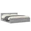 vidaXL Estrutura de cama c/ cabeceira derivados madeira cinza sonoma