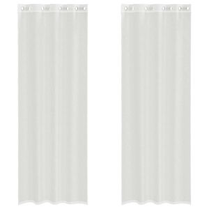 vidaXL Cortinas de voile com ilh&oacute;s 2 pcs branco