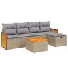 vidaXL 6 pcs conj. sof&aacute;s jardim c/ almofad&otilde;es vime PE bege misturado