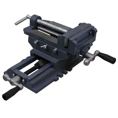 vidaXL Torno-prensa manual com corrediça transversal 150 mm
