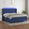 vidaXL Cama box spring c/ colch&atilde;o e LED 160x200 cm tecido azul