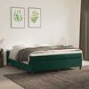 vidaXL Cama com molas/colch&atilde;o 180x200 cm veludo verde-escuro