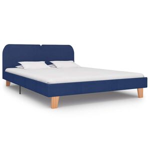 vidaXL Estrutura de cama sem colchão 150x200 cm tecido azul