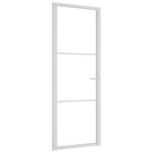 vidaXL Porta de interior 76x201,5 cm vidro ESG e alum&iacute;nio branco