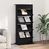 vidaXL Estante de Revistas Carvalho Preto 70 x 41 x 156 cm