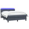 vidaXL Cama box spring c/ colch&atilde;o e LED 140x220 cm veludo cinzento-escuro