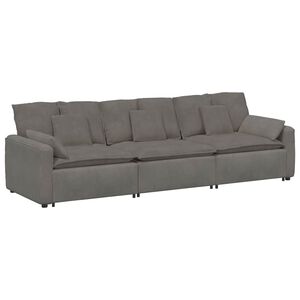 vidaXL Sof&aacute; modular com almofadas cinzento-claro