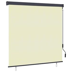 vidaXL Estores de rolo Creme 180 x 250 cm Tecido e Alum&iacute;nio