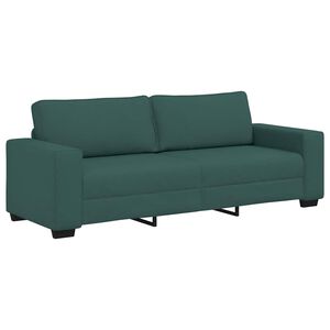 vidaXL Sof&aacute; de 3 lugares 220x77x82 cm tecido verde-escuro