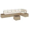 vidaXL Conjunto de Sof&aacute; de Jardim Bege e Creme vime PE