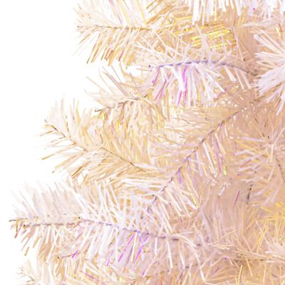vidaXL Árvore Natal artificial + pontas iridescentes 240 cm PVC branco