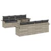 vidaXL Conjunto de Sof&aacute; de Jardim 9 unid. Cinzento-claro