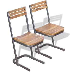 vidaXL Cadeiras de jantar 2 pcs madeira teca maci&ccedil;a