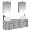 vidaXL Conjunto de Arm&aacute;rios para Banheiro 5 pcs Sonoma cinzento
