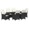 vidaXL Conjunto de Jantar para Jardim 7 unid. Preto vime PE
