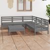 vidaXL 6 pcs conjunto lounge de jardim pinho maci&ccedil;o cinzento