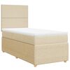 vidaXL Cama com molas/colch&atilde;o 100x200 cm tecido cor creme