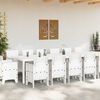 vidaXL Conjunto de Jantar para Jardim 15 pcs Branco Rattan Polt