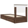 vidaXL Cama com Armazenamento com gaveta Carvalho Marrom 75 x 190 cm