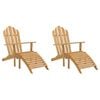 vidaXL Cadeiras Adirondack c/ apoio de p&eacute;s 2pcs madeira de teca maci&ccedil;a