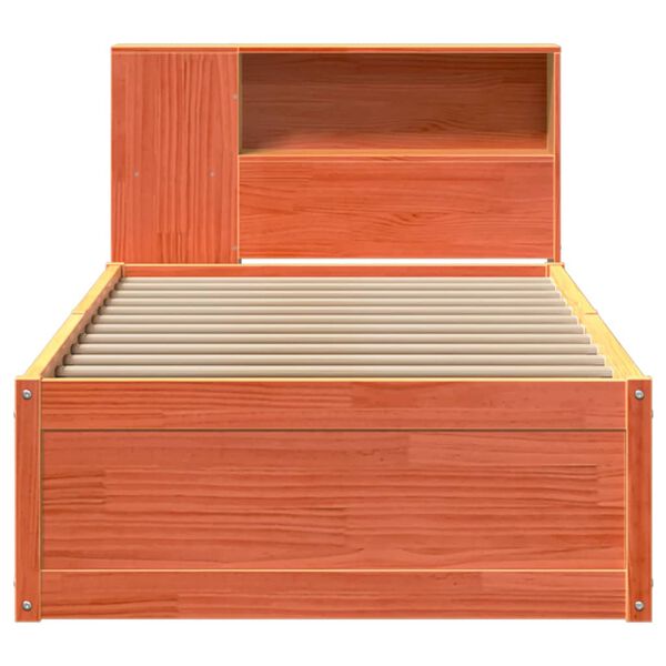 vidaXL Cama sem colch&atilde;o 100x200 cm pinho maci&ccedil;o castanho-mel