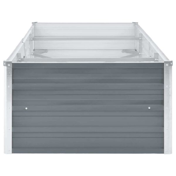vidaXL Canteiro elevado de jardim a&ccedil;o galvanizado 240x80x45cm cinzento