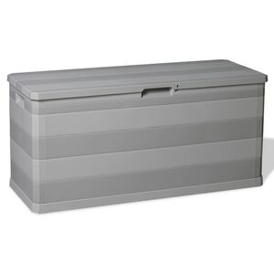 vidaXL Caixa de arruma&ccedil;&atilde;o para jardim 117x45x56 cm cinzento