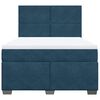 vidaXL Cama boxspring com colch&atilde;o 140x190 cm veludo azul