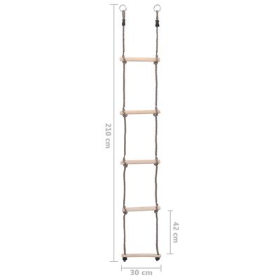 vidaXL Escada com 5 degraus 210 cm madeira de pinho maciça