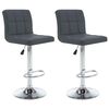 vidaXL Bancos de bar 2 pcs couro artificial cinzento
