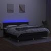 vidaXL Cama box spring c/ colch&atilde;o e LED 160x200 cm tecido preto