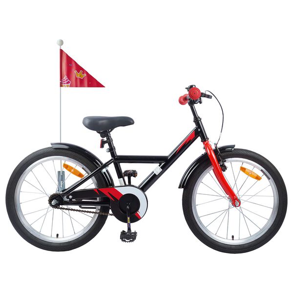 vidaXL Bicicleta Infantil 18 Polegadas para 5-7 anos Preto