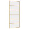 vidaXL Porta deslizante 90x205 cm vidro ESG/alum&iacute;nio dourado