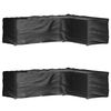 vidaXL Capas p/ mob&iacute;lia jardim forma de L 2 pcs 16 ilh&oacute;s 260x210x80 cm
