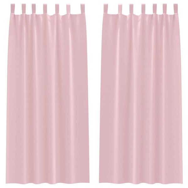 vidaXL Cortinas Blackout com Argolas 2 pcs Rosa beb&eacute; 260 x 140 cm