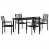 vidaXL Conjunto de Jantar para Jardim 5 unid. Preto A&ccedil;o revestido a p&oacute;