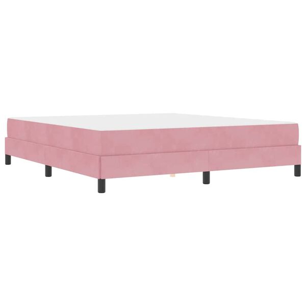 vidaXL Cama Box com colchão Rosa 180 x 220 cm tecido