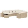 vidaXL 10 pcs conjunto de sof&aacute;s p/ jardim com almofad&otilde;es vime PE bege