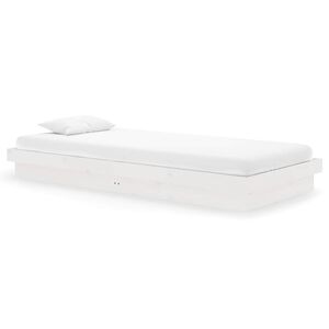 vidaXL Estrutura de cama 90x200 cm madeira maci&ccedil;a branco