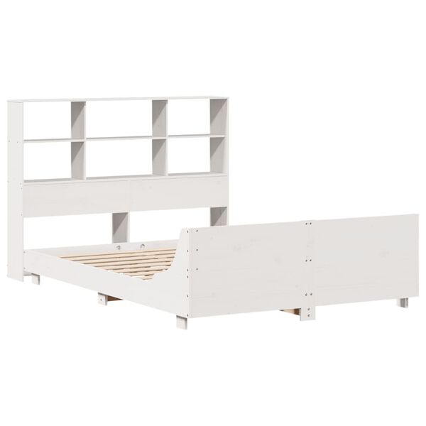vidaXL Cama sem colch&atilde;o 140x200 cm madeira de pinho maci&ccedil;a branco
